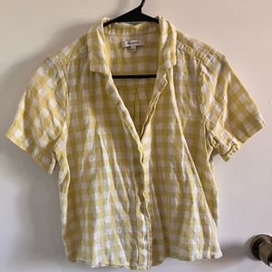 Madewell Plaid Linen Blouse